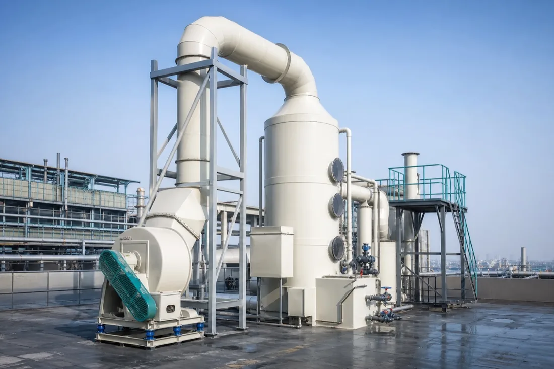 Rooftop exhaust treatment line